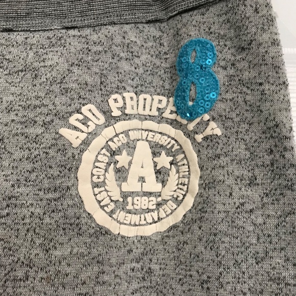 Y2K Ardene Low Rise Cotton Blend Sweatpants L Jogger Charcoal Grey Blue White - Picture 3 of 5